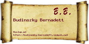 Budinszky Bernadett névjegykártya