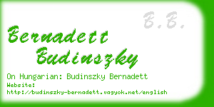 bernadett budinszky business card